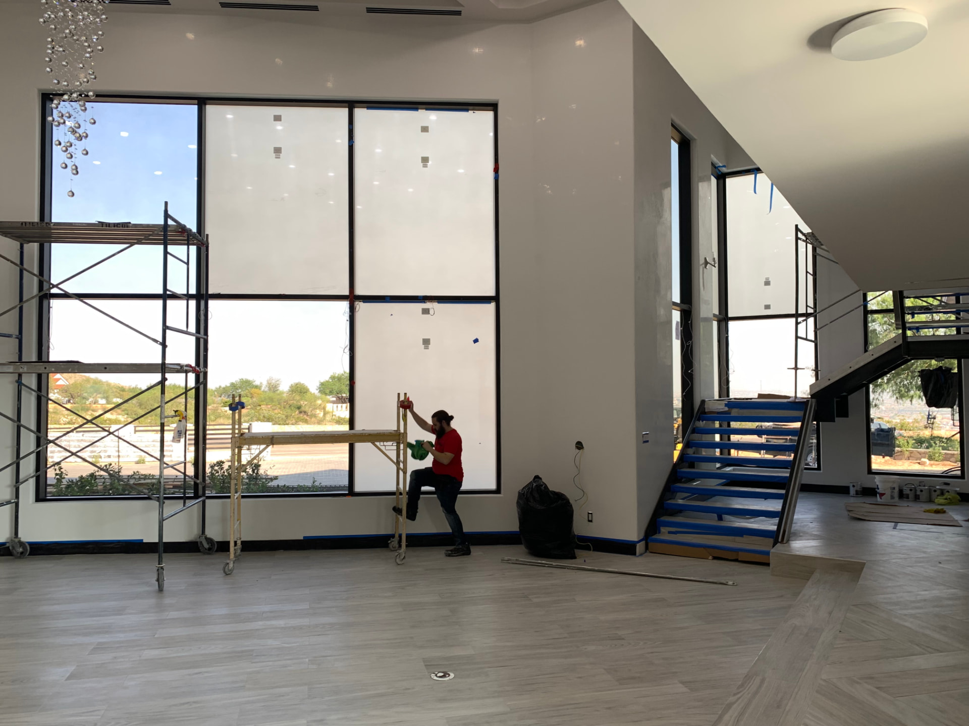 Two-Story Lobby Glass - Frosted Privacy Film