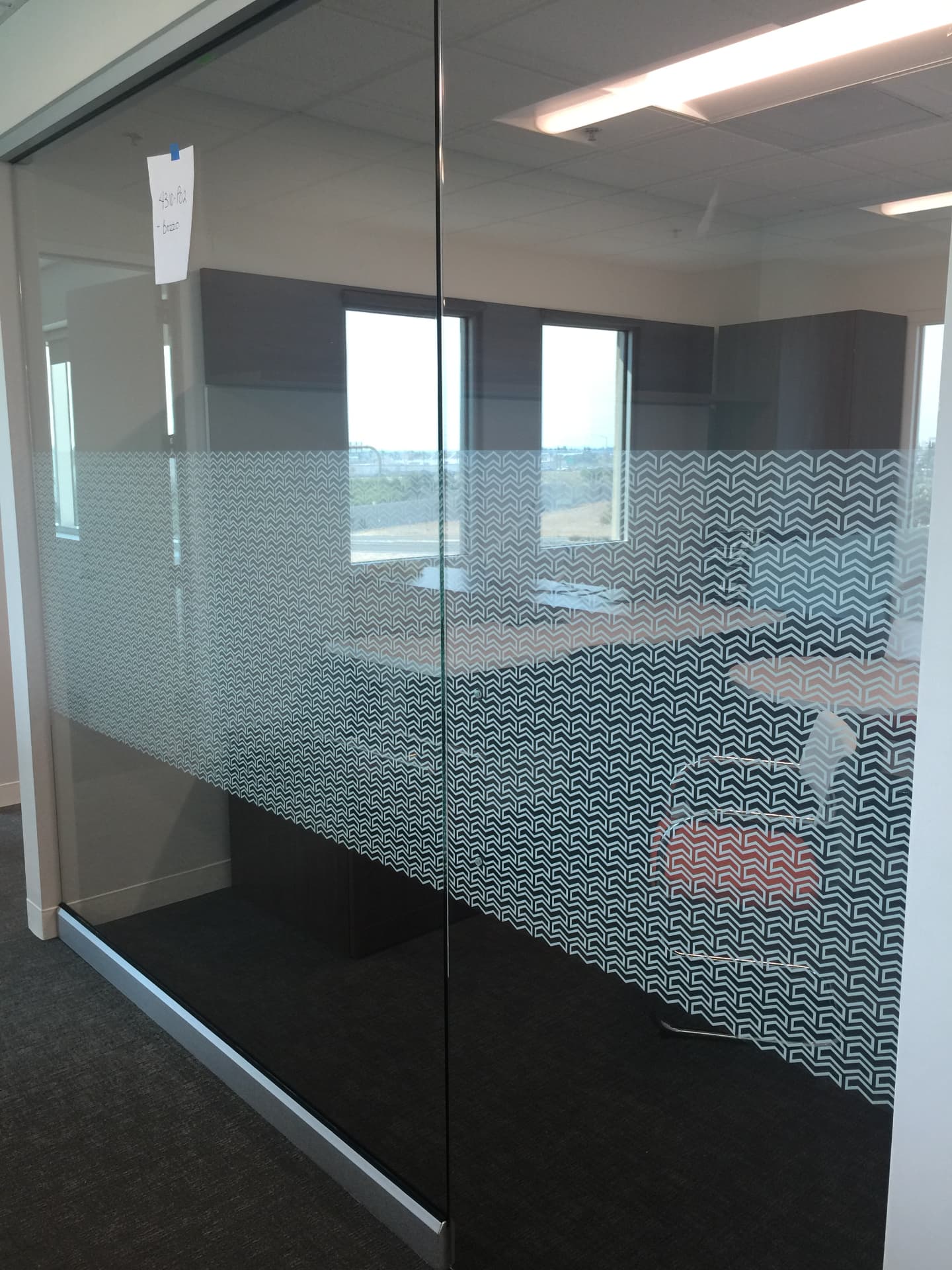 Conference Room Glass - Custom Geometric Pattern Film