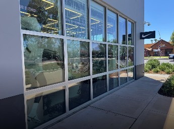 Office conference room using office window film in California for privacy and natural light control.