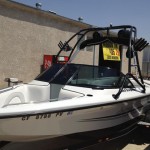 Ski boat with tinted windows